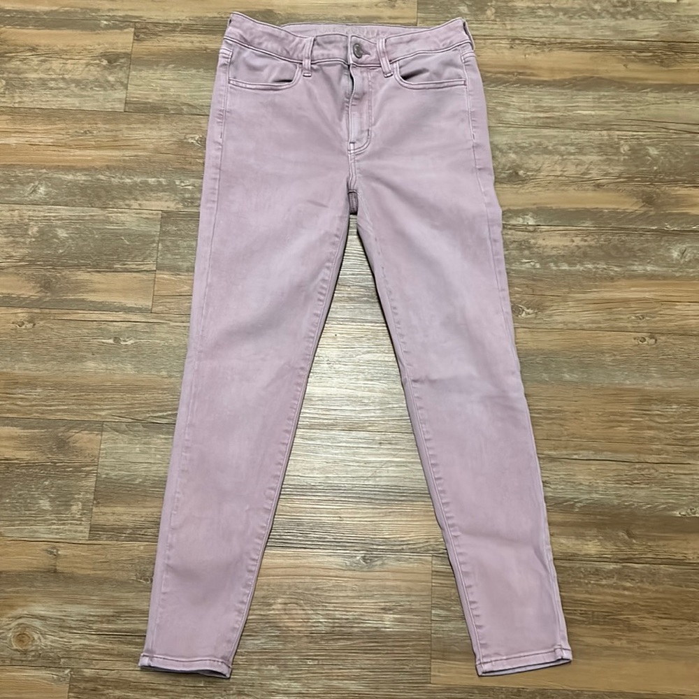AEO purple hi-rise jeggings